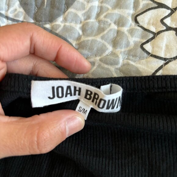 NWOT Joah Brown Square Neck Long Sleeve Shirt - Size S/M -  Black - Picture 5 of 5